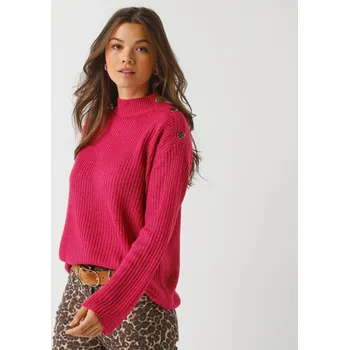 Dámský svetr Volný pulovr s dlouhými a širokými rukávy fuchsie 38/40