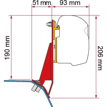 Příslušenství ke karavanu Kit adaptérů Fiamma pro Ford Custom V710 na markýzy F45/F43van
