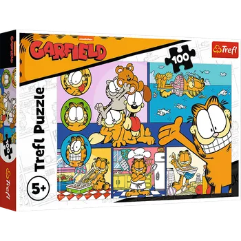Puzzle Puzzle 100 dílků Líný Garfield – dětské puzzle | Trefl