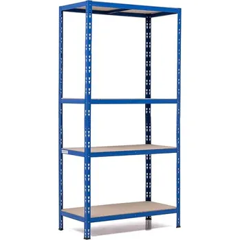 Prodejní regál SUPER EKO HIT - Policový regál Trestles RNDU-KUI 1800x900x400, nosnost 700 kg, 4 police, modrý