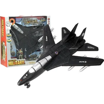 autíčko Vojenský stíhací letoun se světly a zvuky, figurky vojáků