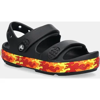 Dívčí sandály Dětské sandály Crocs CROCBAND CRUISER FLAMES SANDAL KIDS 211268.CROCS.CROCBAND.C černá 99X, EUR 33/34