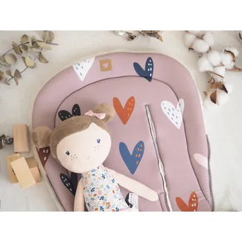 Podložka do kočárku prodloužená (Hearts, merino beránek)