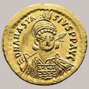 Zlatý Solidus - Anastasius I. (491-518 n.l.) 4,44 g
