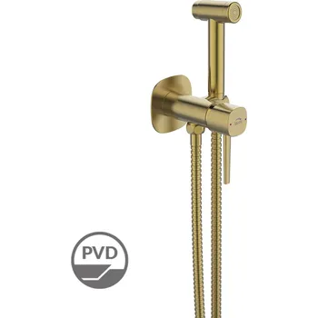 Laveo Bidetová baterie Pola s bidetovou sprškou podomítková - BAP_G3PB, zlatá kartáčovaná