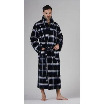 Pánské oblečení AKCE Pánský župan York 21120959-Vestis tmavě modrá kostka L