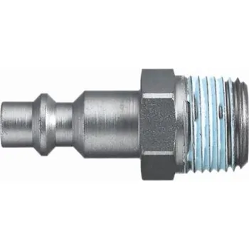 Pneumatická rychlospojka, Ocel pokovená niklem, přípojka se závitem: BSPP 1/4 in Male Vnější závit Legris Průmyslová
