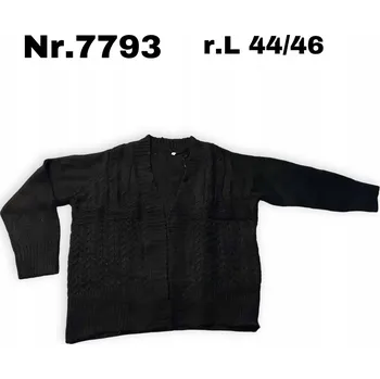 Dámský svetr ČERNÝ SVETR KARDIGAN BEZ ZAPÍNÁNÍ