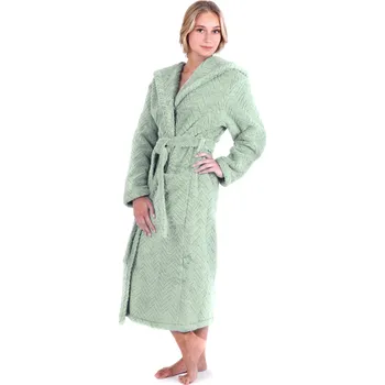 Dámské šaty Župan Athena s kapucí 3116 fern 6251 - Vestis L Zelená