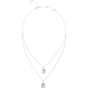 Šperk Guess Ocelový dvojitý náhrdelník s kubickými zirkony 4G Light JUBN05242JWRHT/U + 2 měsíce na vrácení zboží