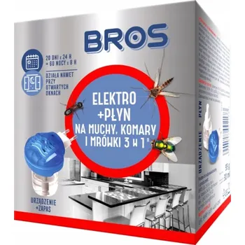 BROS elektrofumigátor insekticidní s tekutinou, mouchy, komáři, mravenci, moli