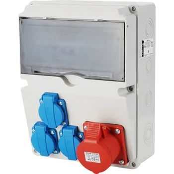 Rozvaděč Stavební rozvaděč s jističi - 16A 5P + 3X230V, IP44