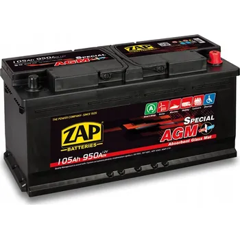 Autobaterie Akumulátor ZAP Speciální AGM 12V 105Ah 950A P+ 60502