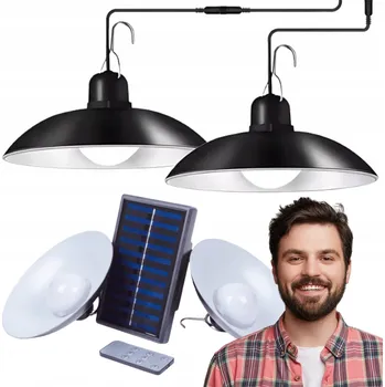 Venkovní osvětlení SOLÁRNÍ ZÁVĚSNÉ STROPNÍ LAMPY S SOLÁRNÍM PANELEM A ČIDLEM SOUMRAKU