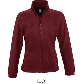 pracovní mikina SOL's Collection Mikina North Women na zip, fleecová, dámská COT25545037003-burgundy L Burgundová