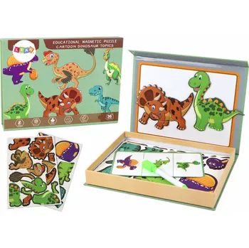 Puzzle Magnetické puzzle s dinosaury – s kreslicí tabulkou