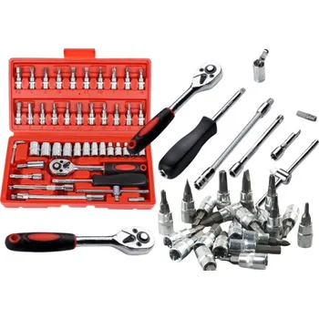 Klíč Sada nástrčných klíčů 1/4" s ráčnou - 46 dílů v kufříku