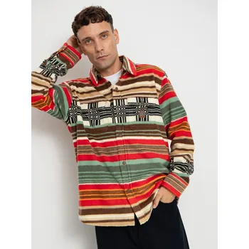 Pánská košile Brixton Bowery Arctic Stretch Flee (multi blanket stripe) XL, oranžová