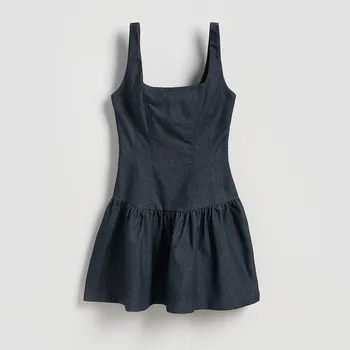 Dámské šaty Reserved - Mini šaty s volánky - tmavomodrá - 745FZ-59J - 745FZ-59J-M