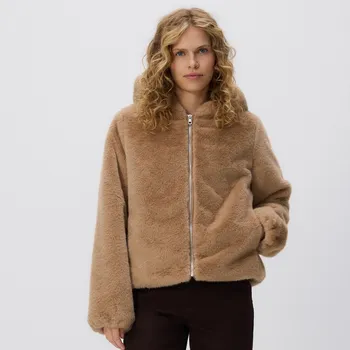 Dámský kabát Reserved - Bunda z&nbsp;imitace kožešiny - béžová - 750HD-08X - 750HD-08X-S