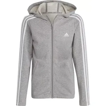Dívčí tričko Mikina adidas Essentials 3-Stripes s kapucí a zipem Jr IC3635 140CM