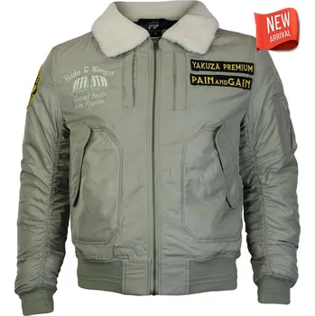 Pánská vesta Yakuza Premium Selection Pánská bomber bunda Yakuza Premium 3965 světle olivová s teddy límcem Velikost: 3XL