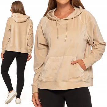 Dámská mikina Teplá Mikina Dámská zateplená velurová s kapucí a kapsami MORAJ M