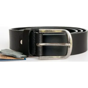 Opasek Matně černý kožený opasek Bullburry 105 cm dlouhý z pevné silné kůže 39 mm šíře