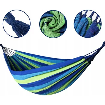 Houpací síť Houpací síť bez tyče SNM modrá, nosnost 170 kg, 220 x 80 cm