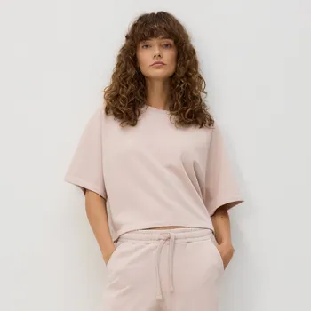 Reserved - Krátké raglánové tričko - pastelově růžová - 427GA-03X - 427GA-03X-S