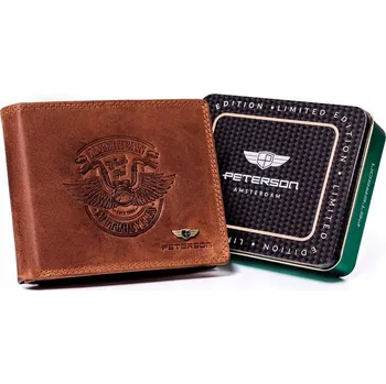 Peněženka Peterson peněženka z přírodní nubukové kůže hnědá - muž