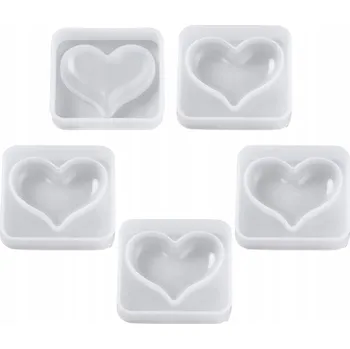 Silikonová Forma, Forma pro pro rukodělné aktivity, Srdce, 47x42x12mm, 5ks