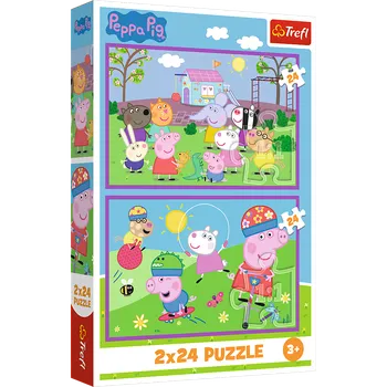 Puzzle Puzzle 2x24 dílků dětské hřiště – Peppa Pig