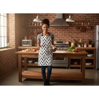 Kuchyňská zástěra Kuchyňská bavlněná zástěra BLACK WHITE motiv A, 100% bavlna