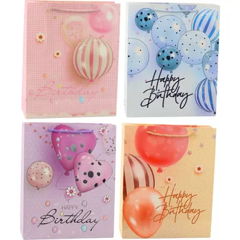 Balónek Dárková taška Happy Birthday – s balónky 32x26 cm