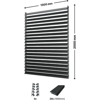 Příslušenství pro zahradní stavbu Hahn Holz Set pro venkovní žaluzie z hliníku RAL 7016 (antracitová): V:2000mm, Š:1500mm