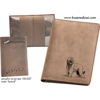 Obal na doklad Pouzdro Na Psí Pas - "Briard" - 105 - Dárek pro milovníka psů