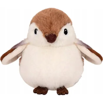 plyšák Plyšový ptáček Vrabec s poutkem a zátěží 12 cm