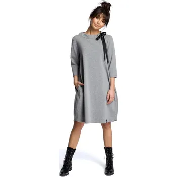 Dámské šaty Dámské šaty nadměrné velikosti B070 šedé - BEwear S-36