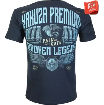 Yakuza Premium Selection Tričko Yakuza Premium 3906 - tmavě modré - Broken Legend, Pain and Gain Los Angeles Velikost: 4XL