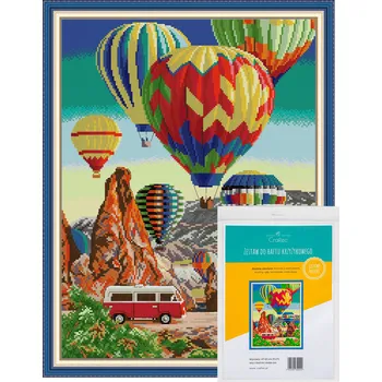 Textilie Sada na křížkové vyšívání kaňka s potiskem jehly muliny tamborek vzor