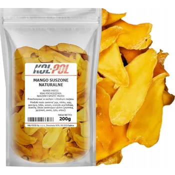 Sušená potravina MANGO SUŠENÉ 200g Přírodní plátky bez cukru | Kol-Pol