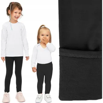 Dámské legíny ROBIK dětské legíny dlouhé zateplené bavlna černé velikost 146