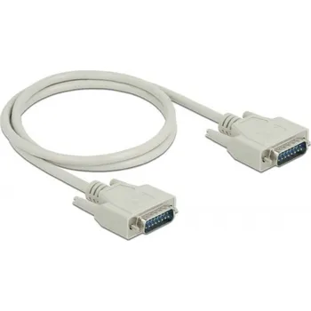 Elektrická zásuvka Delock sériový kabel [1x D-SUB zástrčka 15pólová - 1x D-SUB zástrčka 15pólová], 1 m, béžová