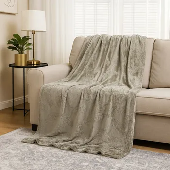 deka Mikroplyšová deka 150 x 220 cm A feather šedá