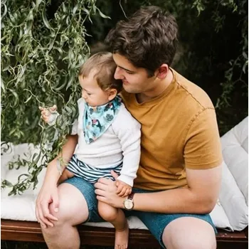 Dětský bryndáček/šátek 2D sada Tukan, modrý