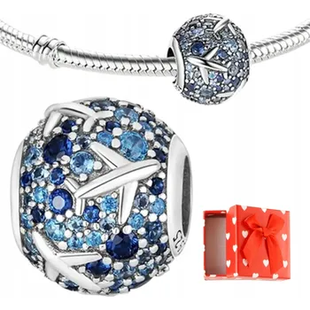 Přívěsek Přívěsek Charms stříbrný letadlo s925 + KRABIČKA Dárek