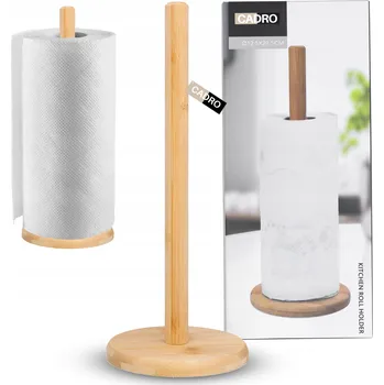 Utěrka Stojan na papírové kuchyňské utěrky bambusový 12,5 x 31,5 cm