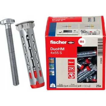 Vrták Hmoždinka Fischer DuoHM 4x55 mm do sádrokartonu, 25 ks