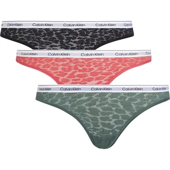 Kalhotky Dámské kalhotky BIKINI 3PK 000QD5069E GP6 černé/zelené/růžové - Calvin Klein S